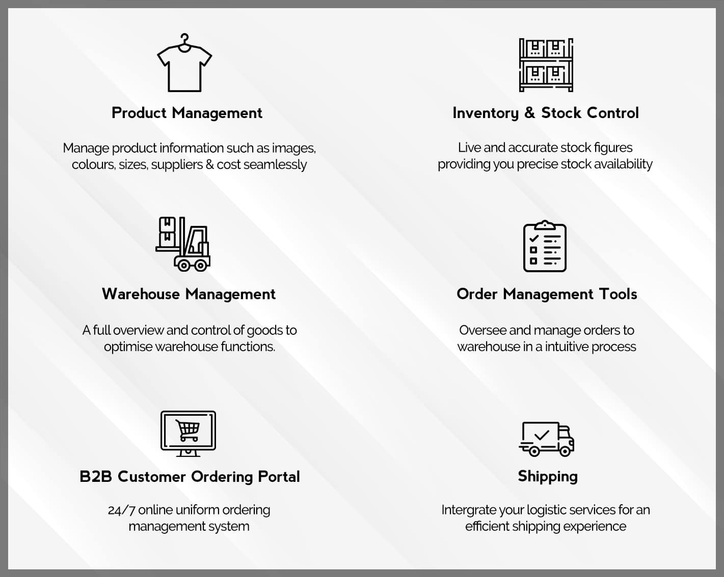 ERP Software for the Apparel Industry capabilities diagram